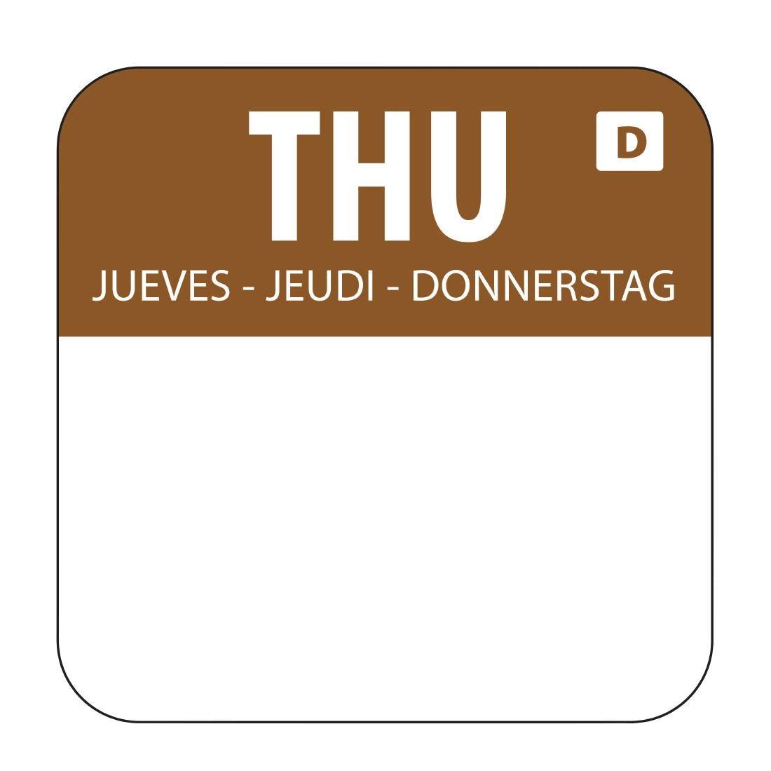 Vogue Dissolvable Food Rotation Labels Thursday - U780