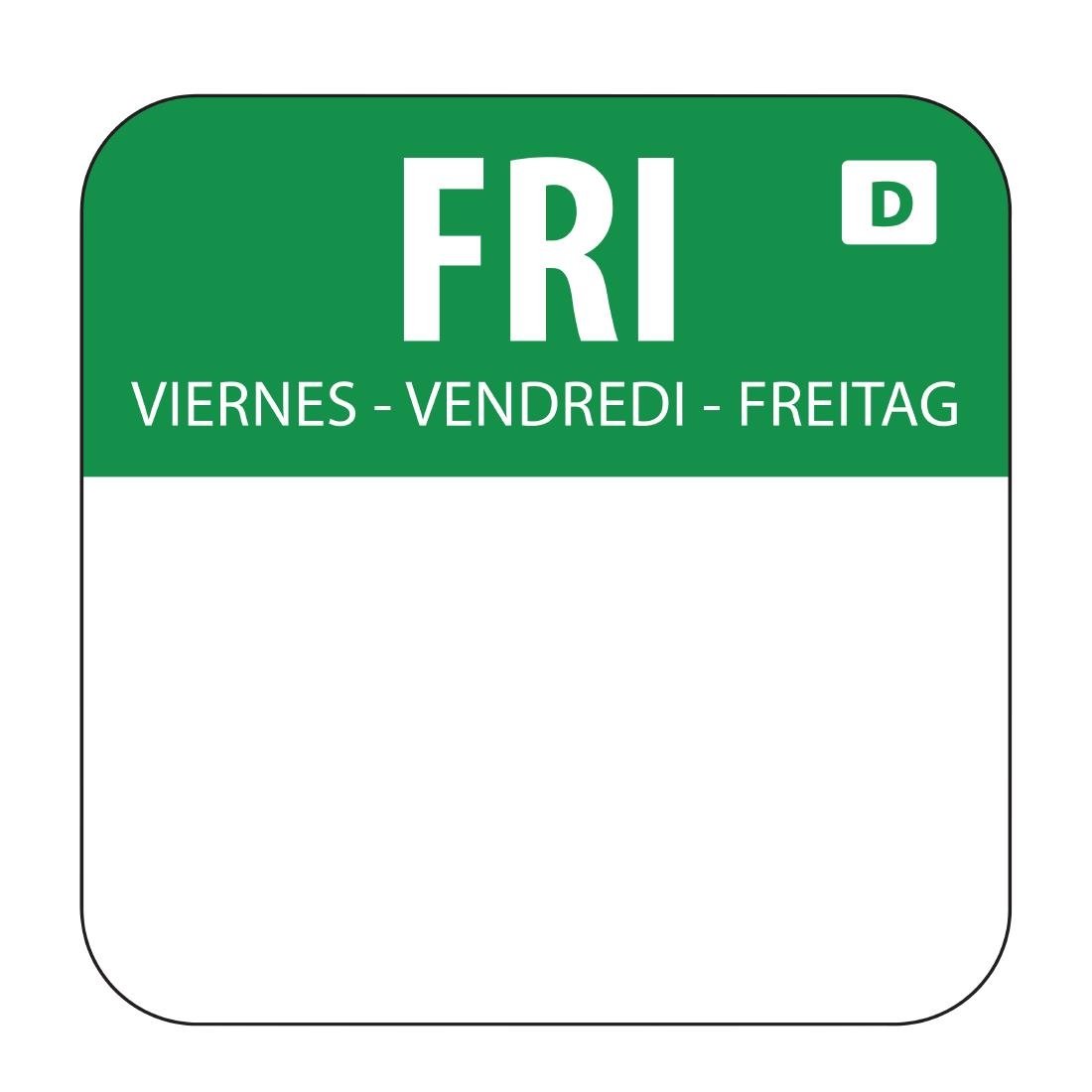 Vogue Dissolvable Food Rotation Labels Friday - U781