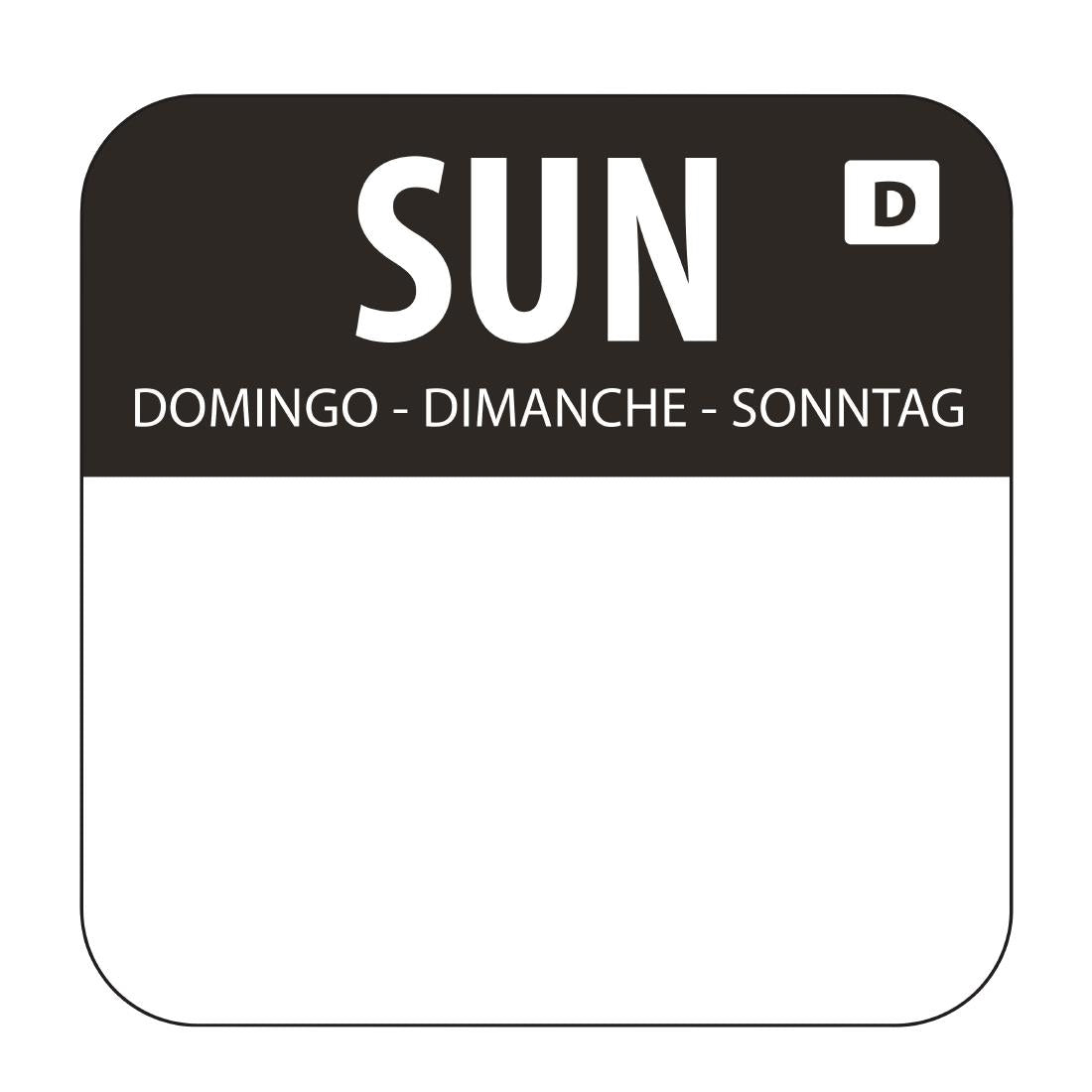 Vogue Dissolvable Food Rotation Labels Sunday - U783