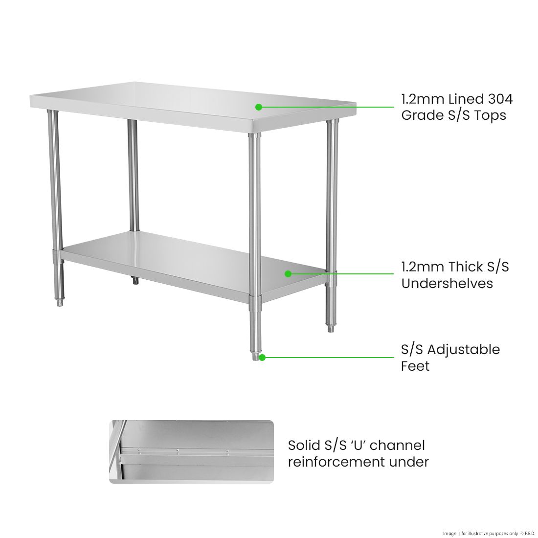 Modular Systems Stainless Steel Workbench WB6-1200/A
