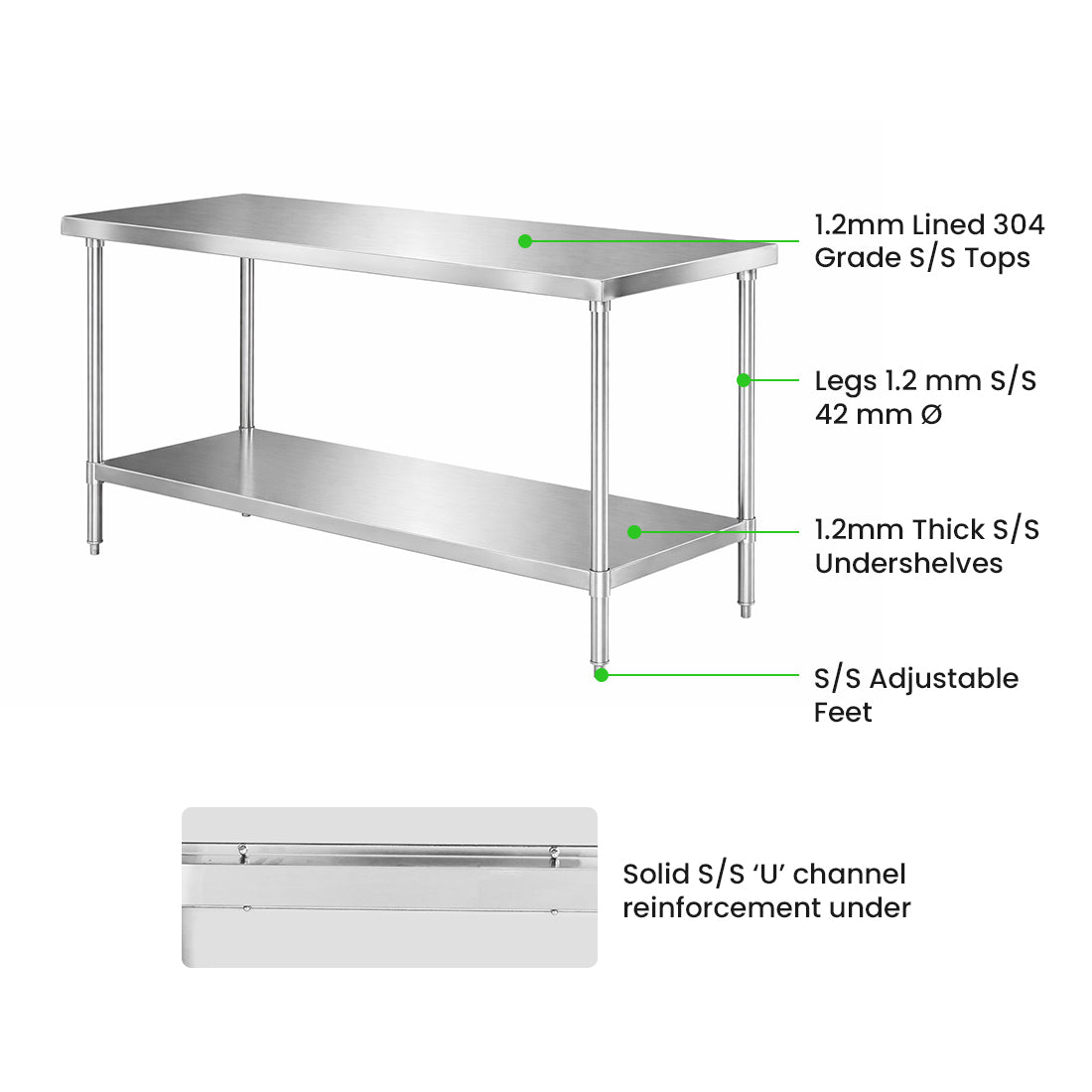Modular Systems Stainless Steel Workbench WB7-1800/A