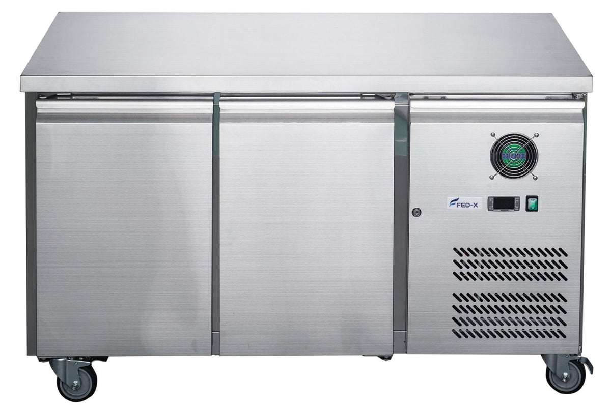 CLEARANCE - FED-X S/S Two Door Bench Fridge - XUB7C13S2V-QLD128