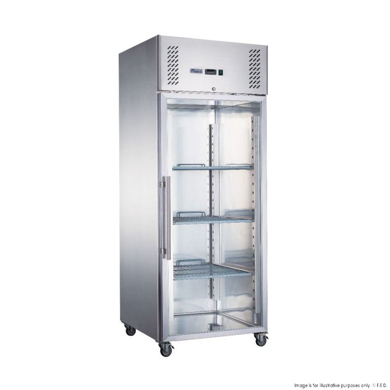 CLEARANCE - FED-X S/S Full Glass Door Upright Fridge - XURC600G1V-NSW1936