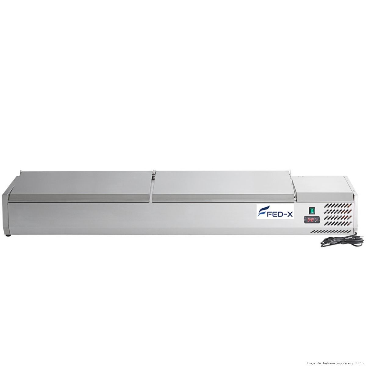 CLEARANCE - FED-X Salad Bench with Stainless Steel Lids - XVRX1800/380S-VIC890