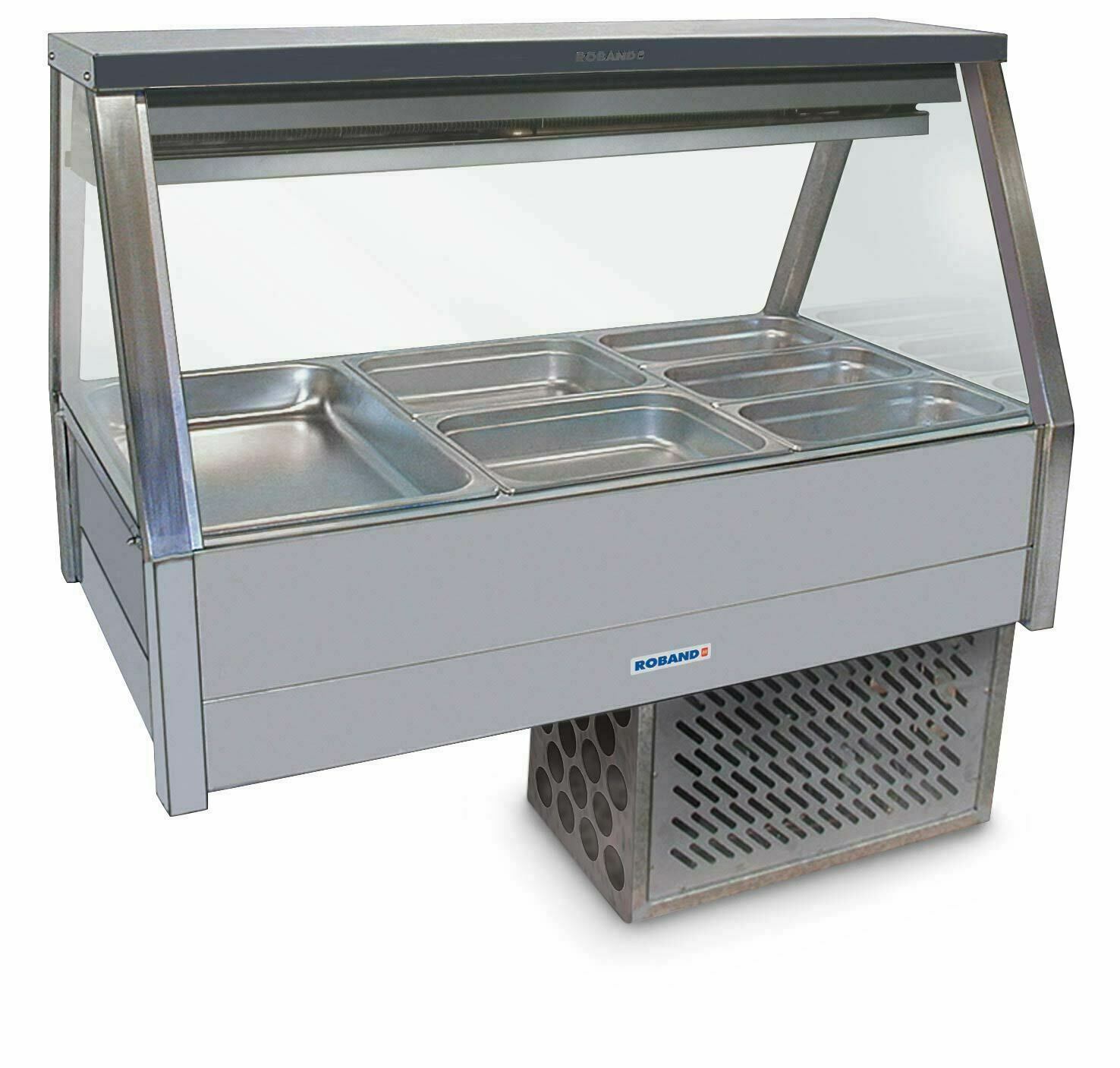 Roband Straight Glass Refrigerated Display Bar 6 pans - Piped and Foamed only (no motor) - EFX23RD
