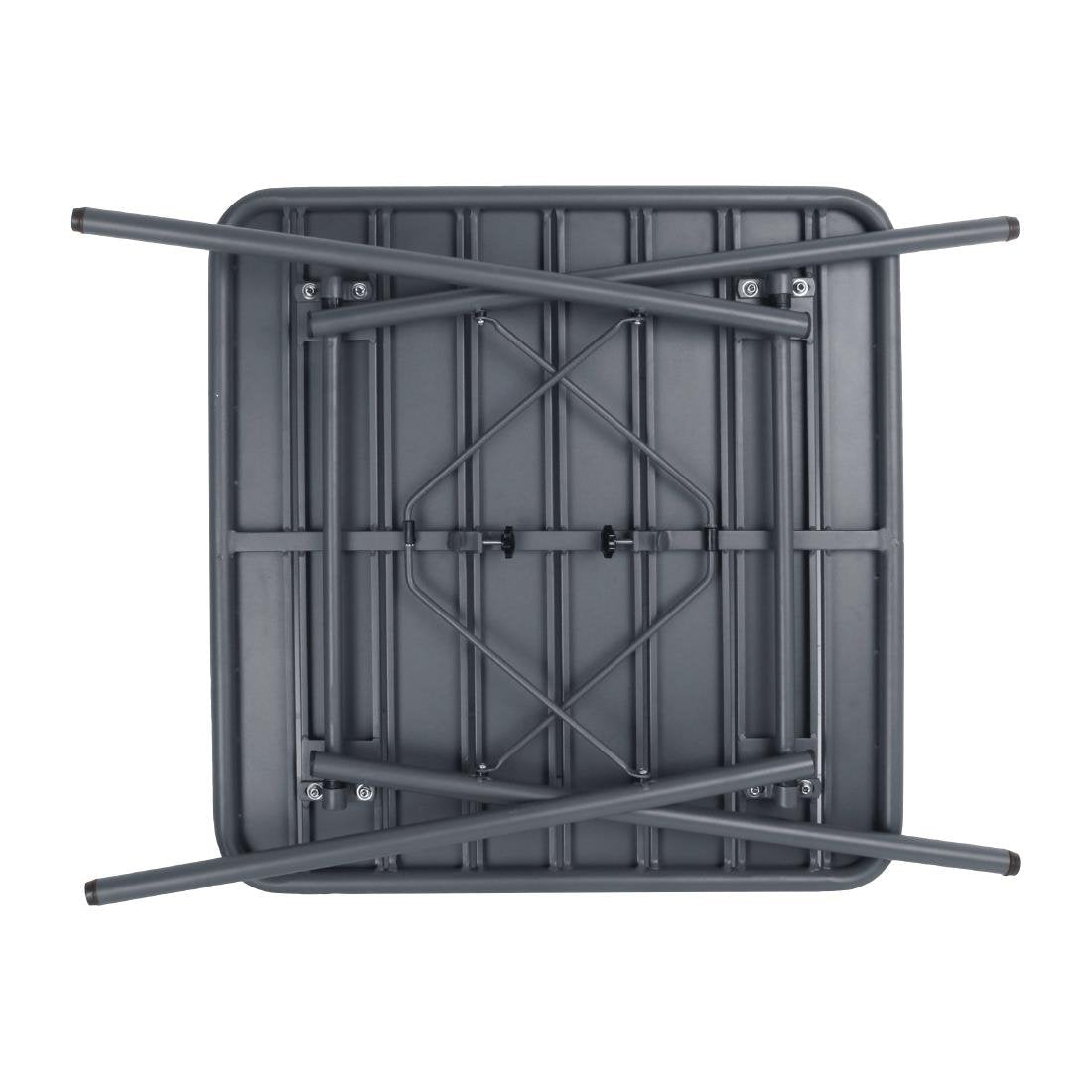 Bolero Square Slatted Steel Table Grey 700mm - CS730