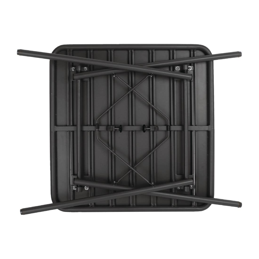 Bolero Square Slatted Steel Table Black 700mm - CS731