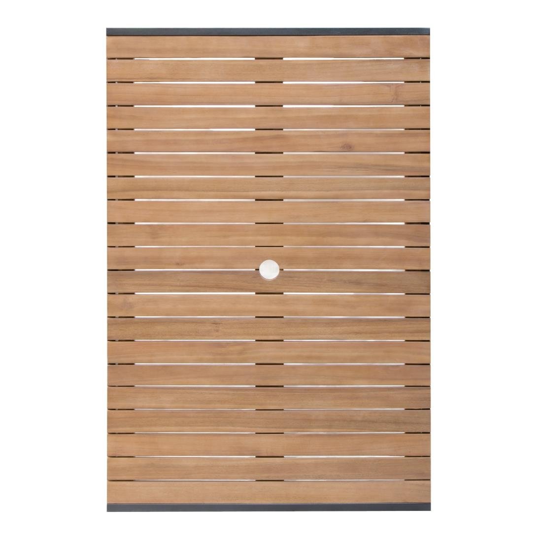 Bolero Acacia Wood and Steel Rectangular Table 1200mm - DS153