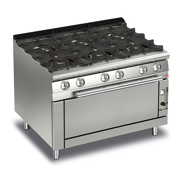 Baron 6 Burner Gas Cook Top With Full Length Gas Oven - 700Mm Depth Q70PCFL/G1205