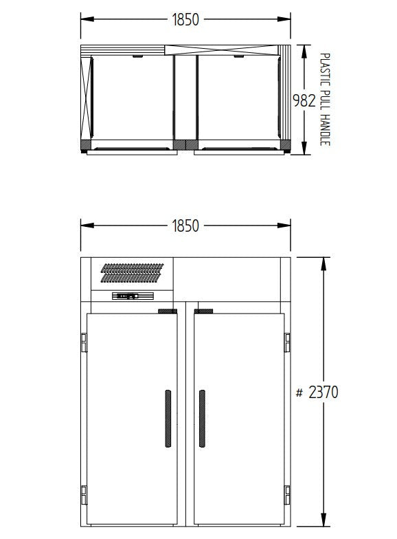 Williams Ruby Roll In - Two door Roll In Refrigerator HRMR2T