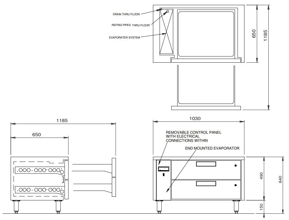 Williams Jarrah - Two Drawer Remote Lowline Refigerator JL2R