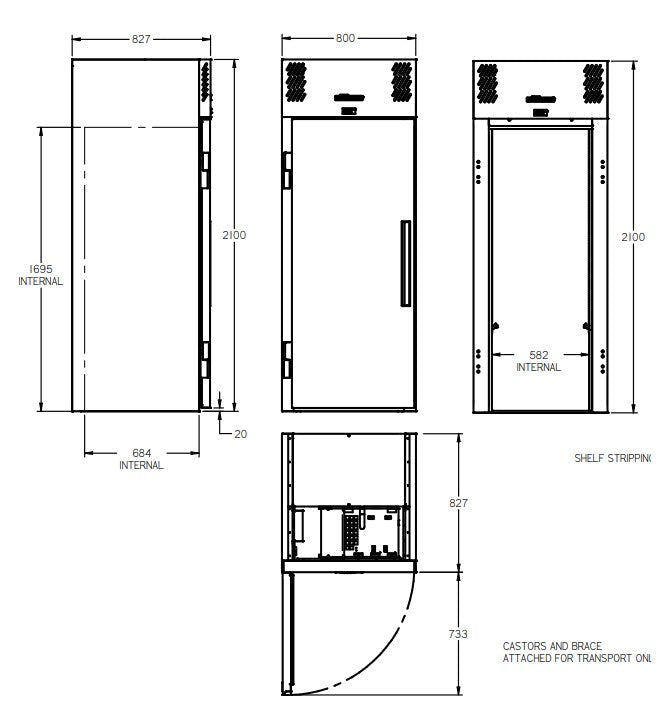 Williams Garnet Roll In - one door roll In freezer LRG1