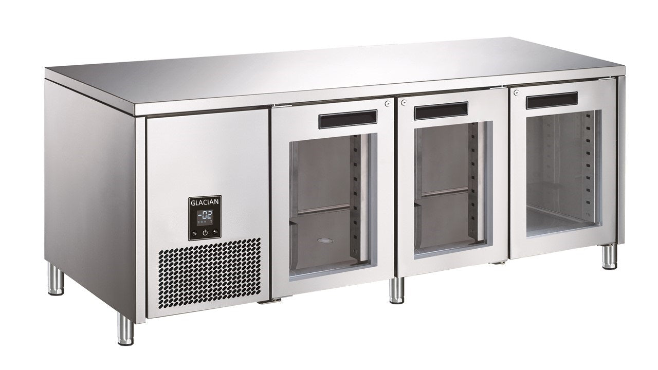 Glacian 3 Door Slimline Fridge 660 Deep Glass Doors - BCG61885