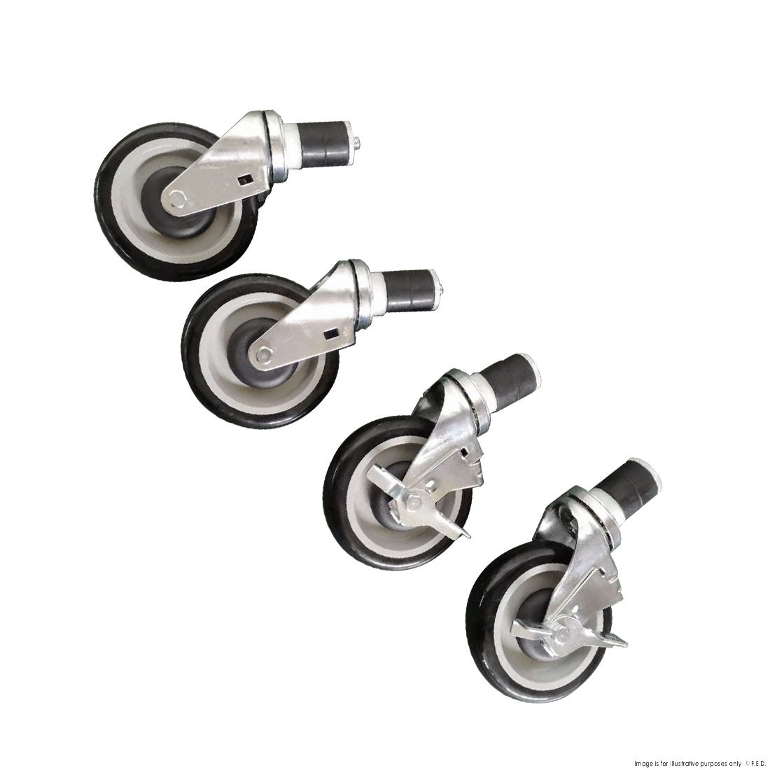 F.E.D Modular System Castor Set for Economic Stainless Steel Benches - CASTOR-D41