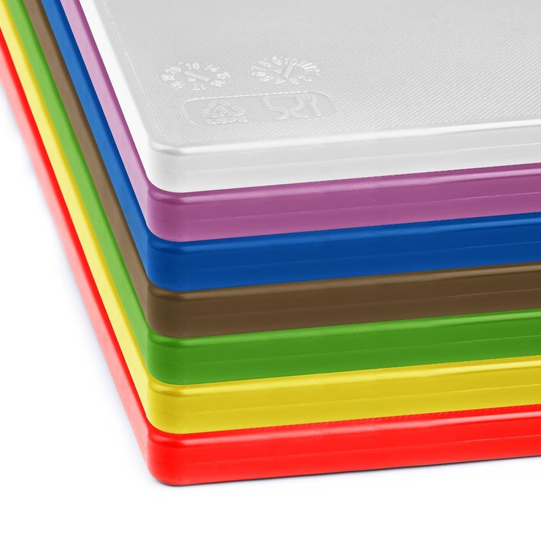 Hygiplas Low Density Set of 7 Anti-Bacterial Chopping Board Set - 450x300x10mm - CH046