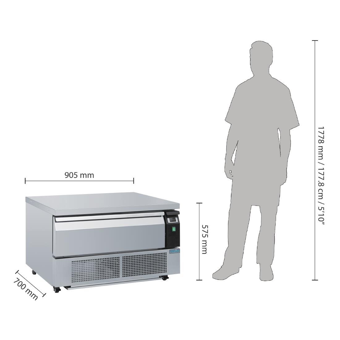 Polar U-Series Single Drawer Counter Fridge Freezer 2xGN - DA994-A