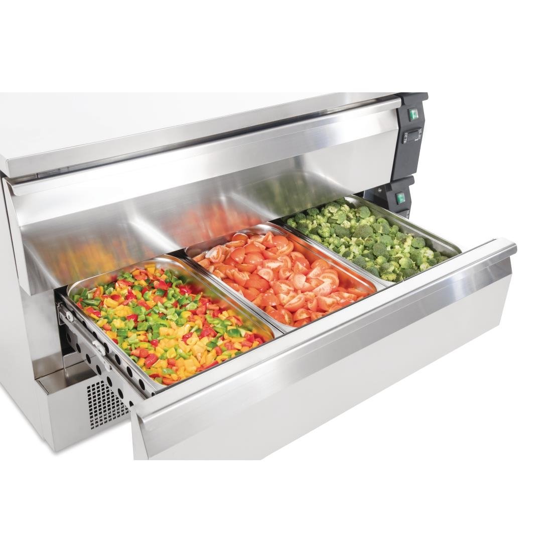 Polar U-Series 2 Drawer Counter Fridge Freezer 6xGN - DA997-A