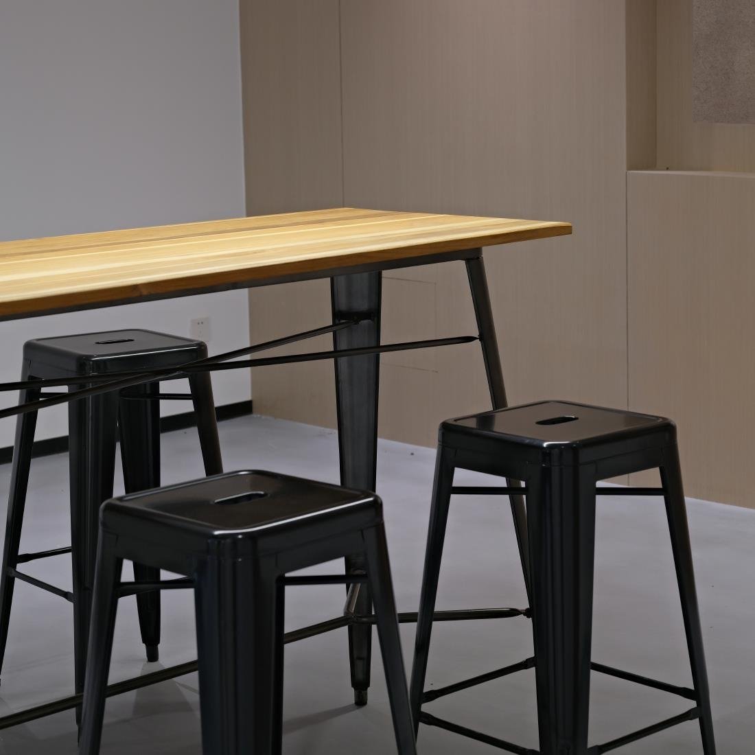 Bolero High Metal Bar Stools Black (Pack of 4) - DL881