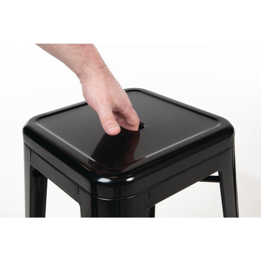 Bolero High Metal Bar Stools Black (Pack of 4) - DL881