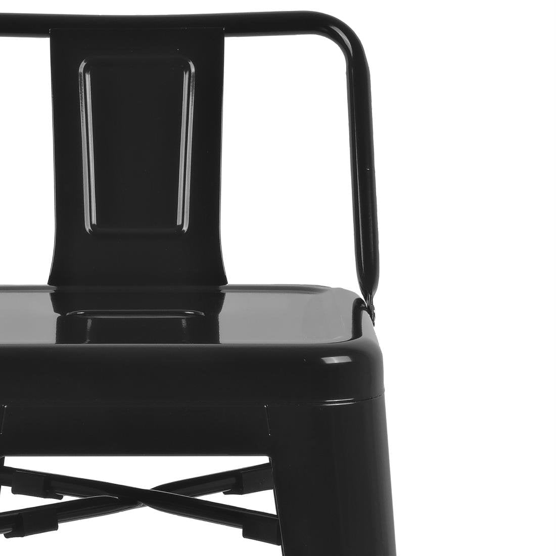 Bolero High Metal Bar Stools with Back Rests Black (Pack of 4) - DL882