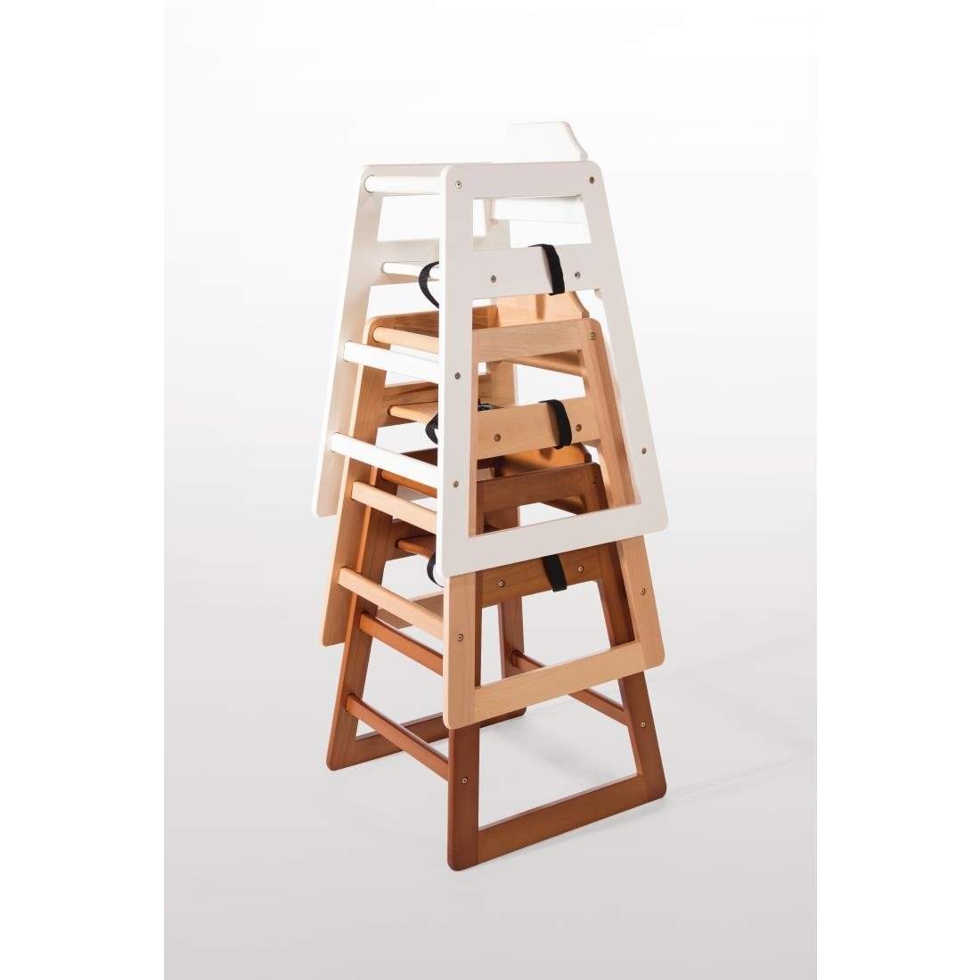 Bolero Wooden High Chair Antique White Finish - DL833