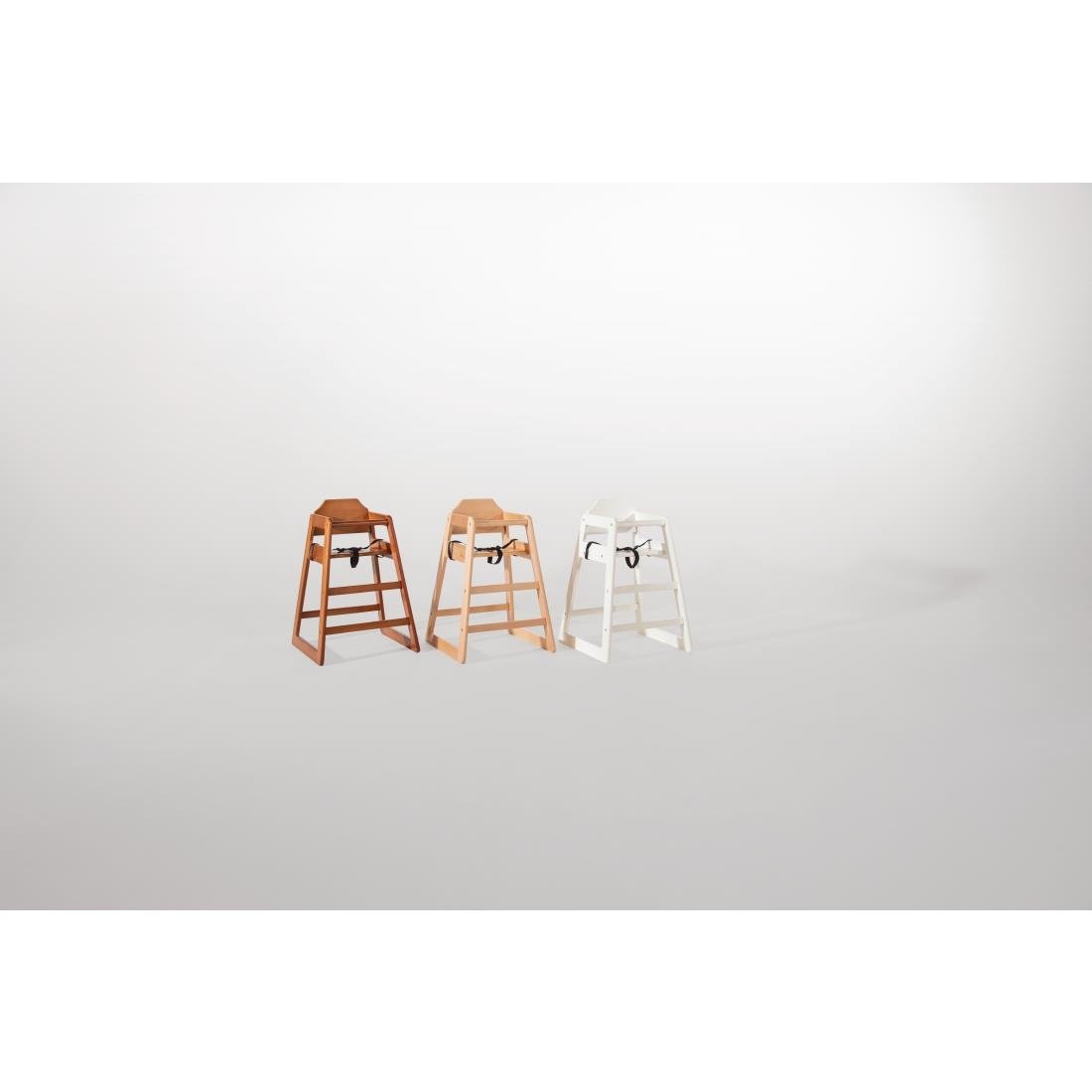 Bolero Wooden High Chair Antique White Finish - DL833