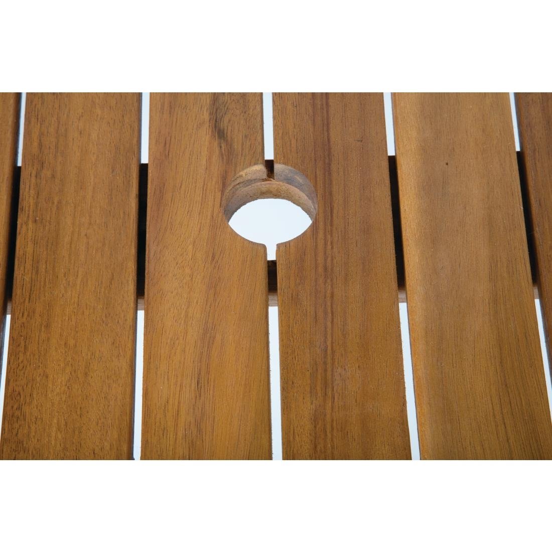 Bolero Square Steel and Acacia Table 800mm - DS152