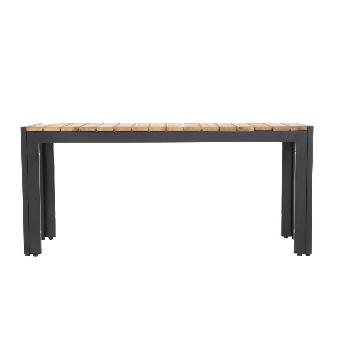 Bolero Rectangular Steel and Acacia Benches 1000mm (Pack of 2) - DS154