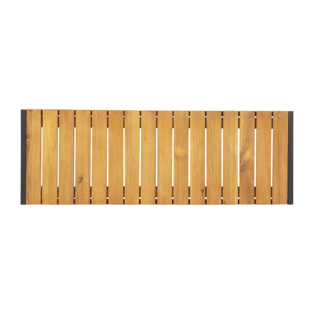 Bolero Rectangular Steel and Acacia Benches 1000mm (Pack of 2) - DS154