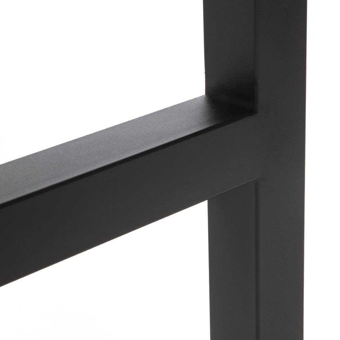 Bolero Square Steel and Acacia Bar Table 600mm - DS155
