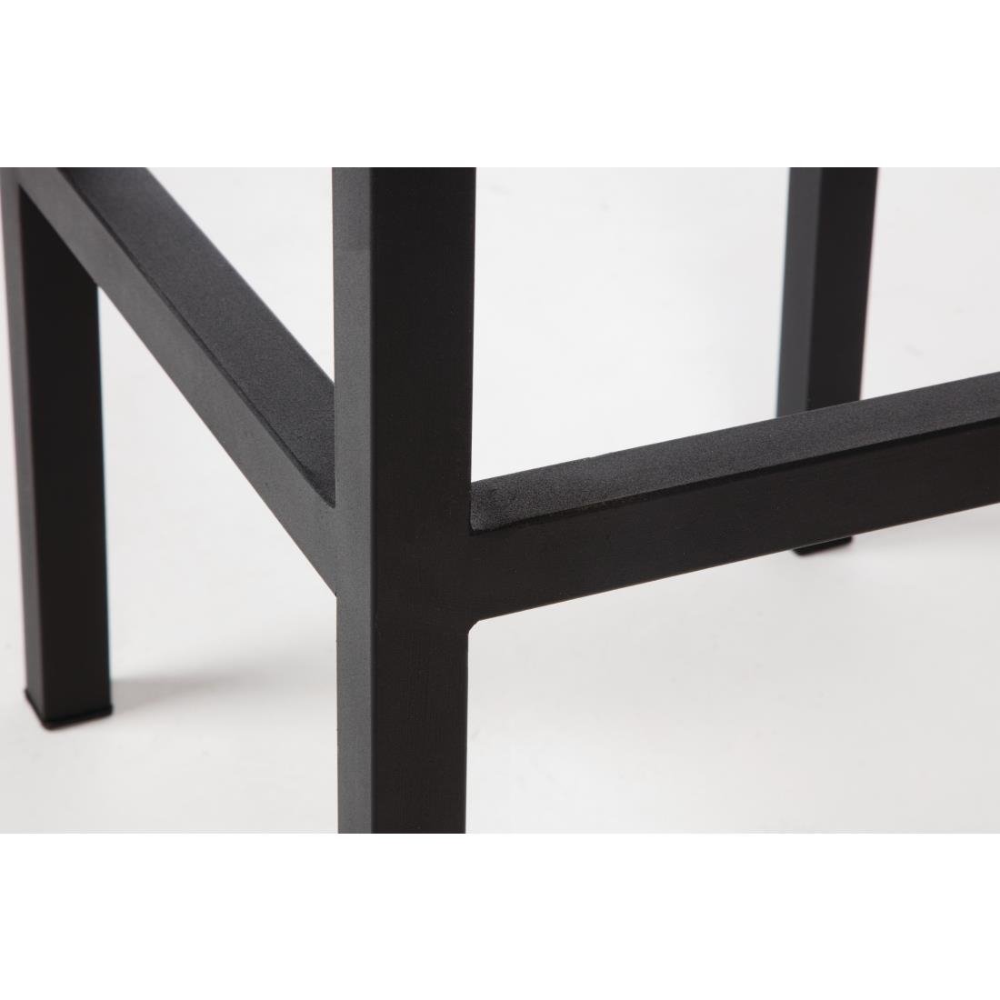 Bolero Black Steel & Acacia Wood Bar Stools (Pack of 2) - DS156