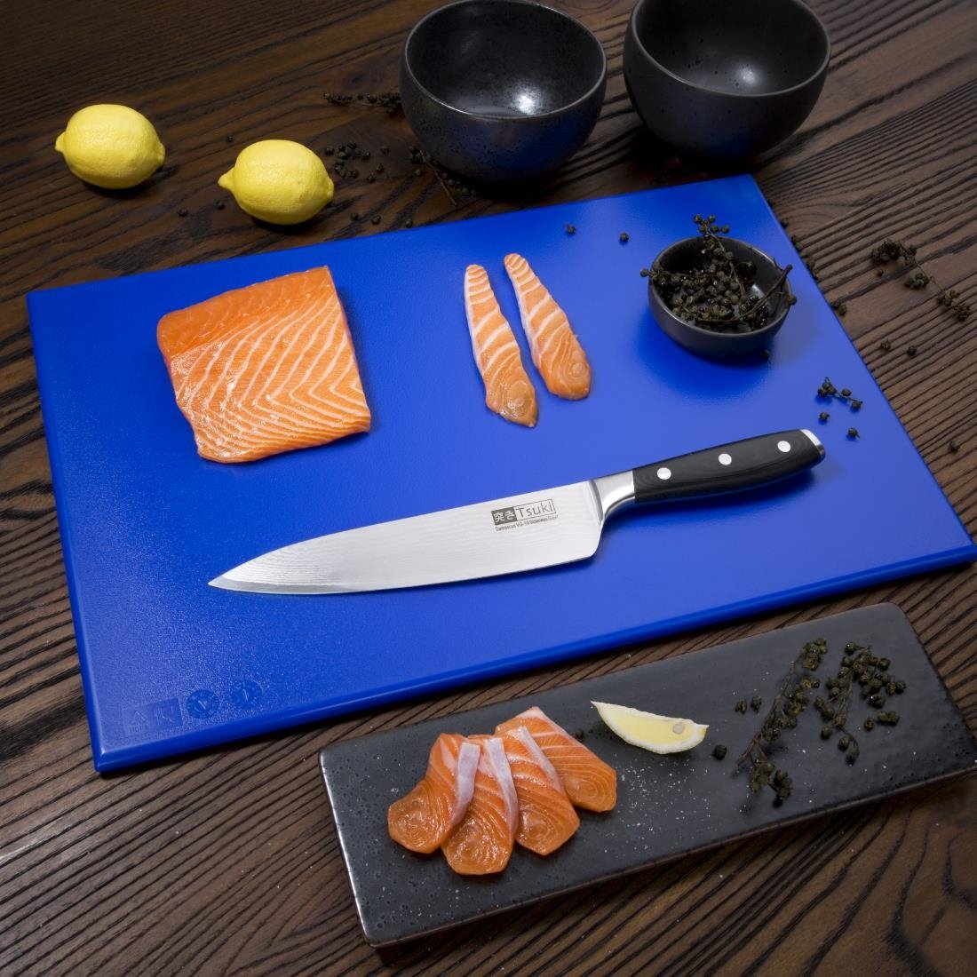 Hygiplas Antibacterial High Density Chopping Board Blue - 455x305x12mm - F159