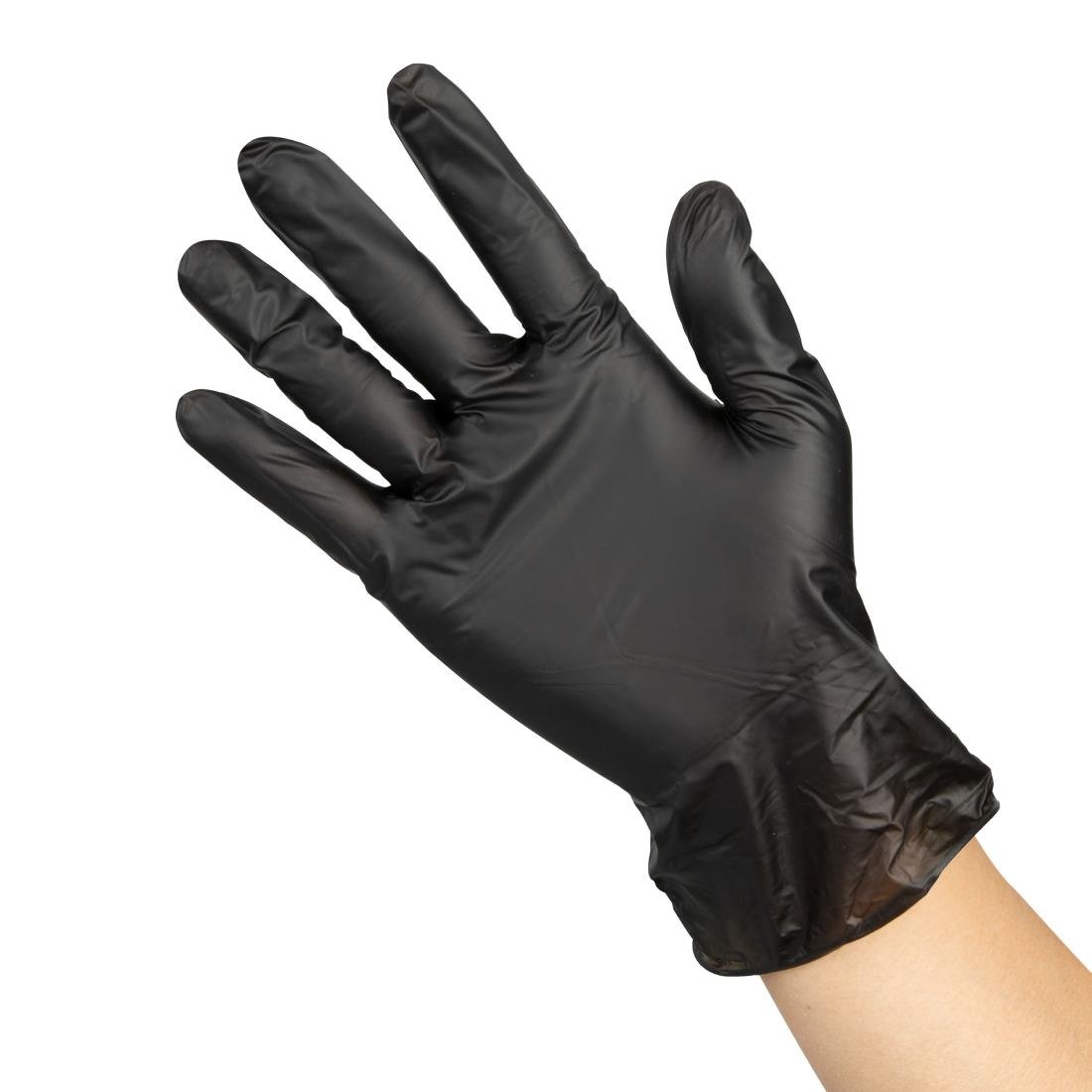 Hygiplas Vinyl Black Powder Free Glove M - pack 100 - FJ748-M