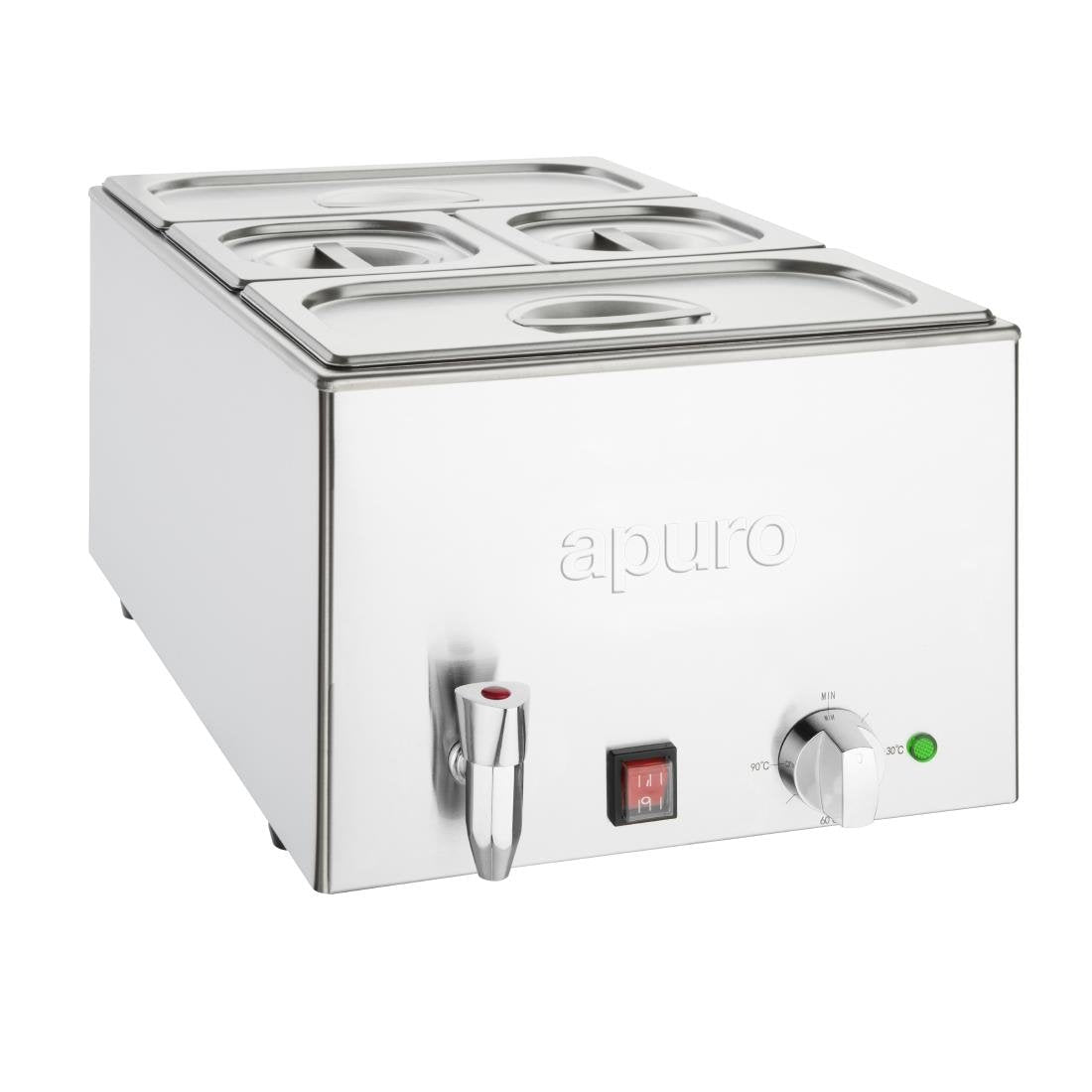 Apuro Bain-Marie with Tap & Pans 2x GN 1/3 2x GN 1/6 - FT692-A