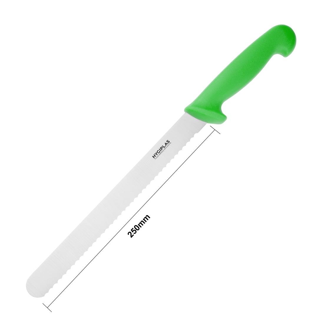 Hygiplas Slicer Serrated Green 255mm - FX121