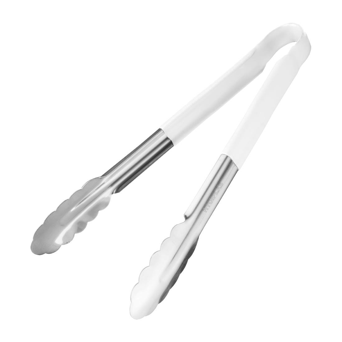Hygiplas Colour Coded Serving Tong White 300mm - FX130