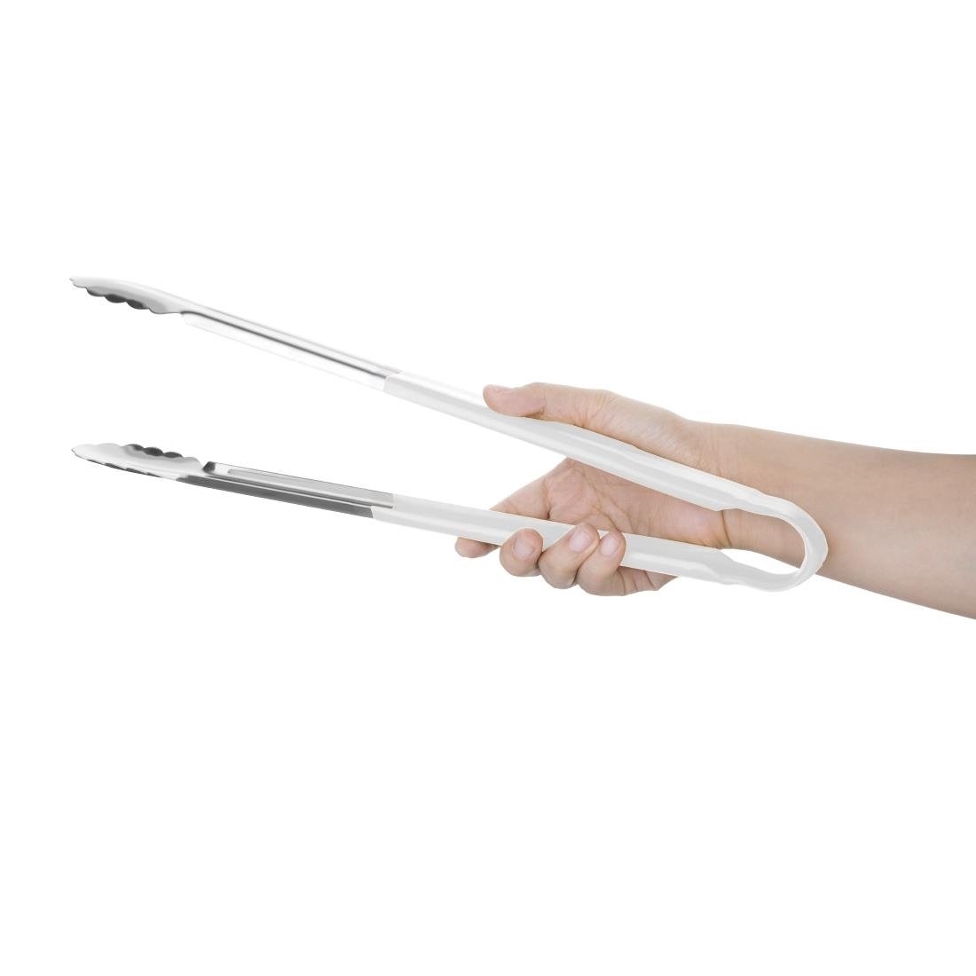 Hygiplas Colour Coded White Serving Tong 405mm - FX131