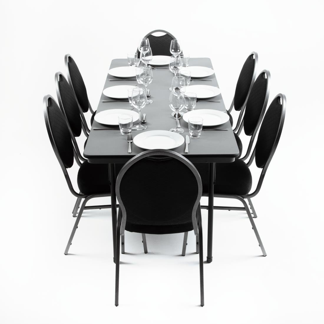 Bolero ABS Folding Banquet Rectangular Table 6ft Grey - GC596