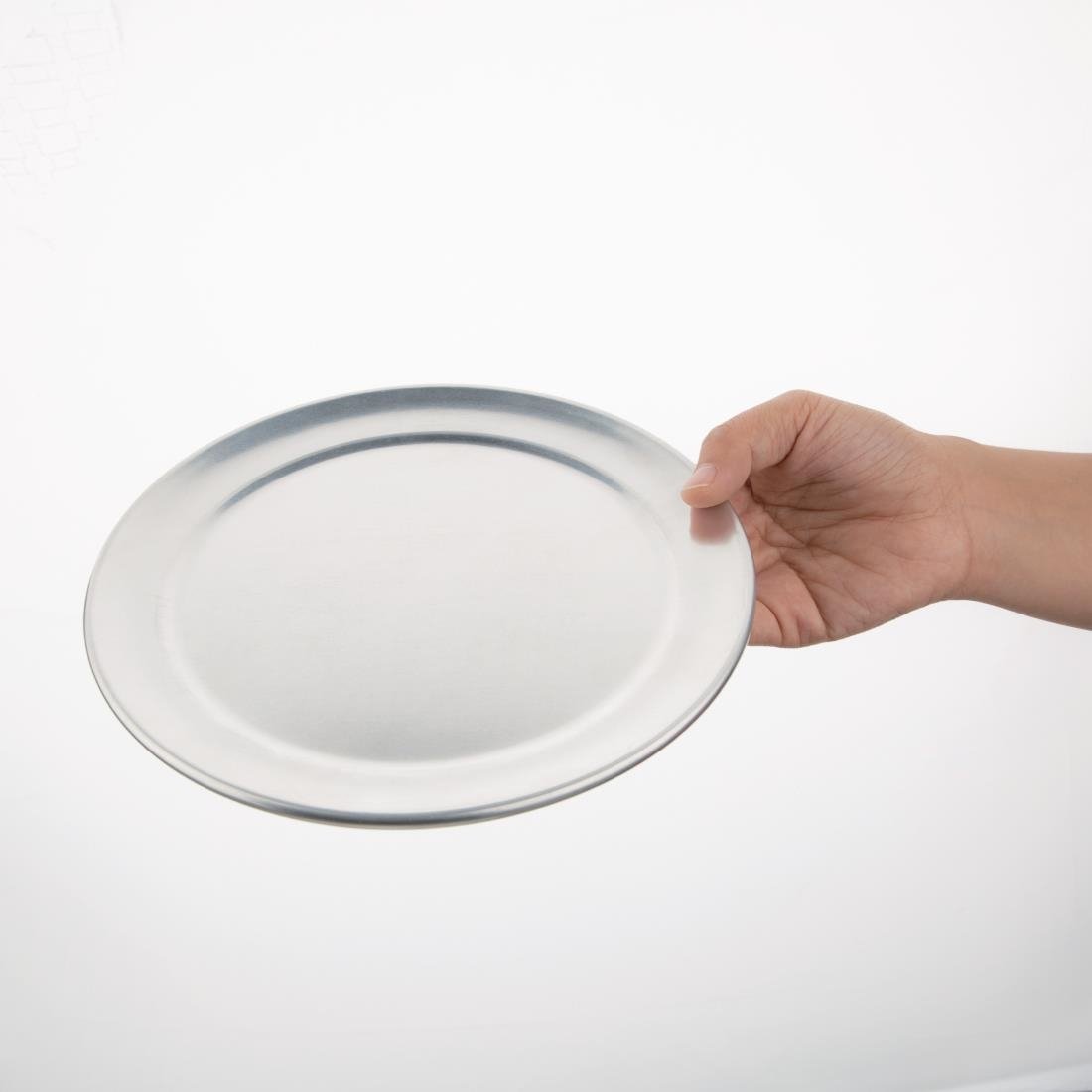 Vogue Aluminium Pizza Tray Wide Rim 205mm - GE196