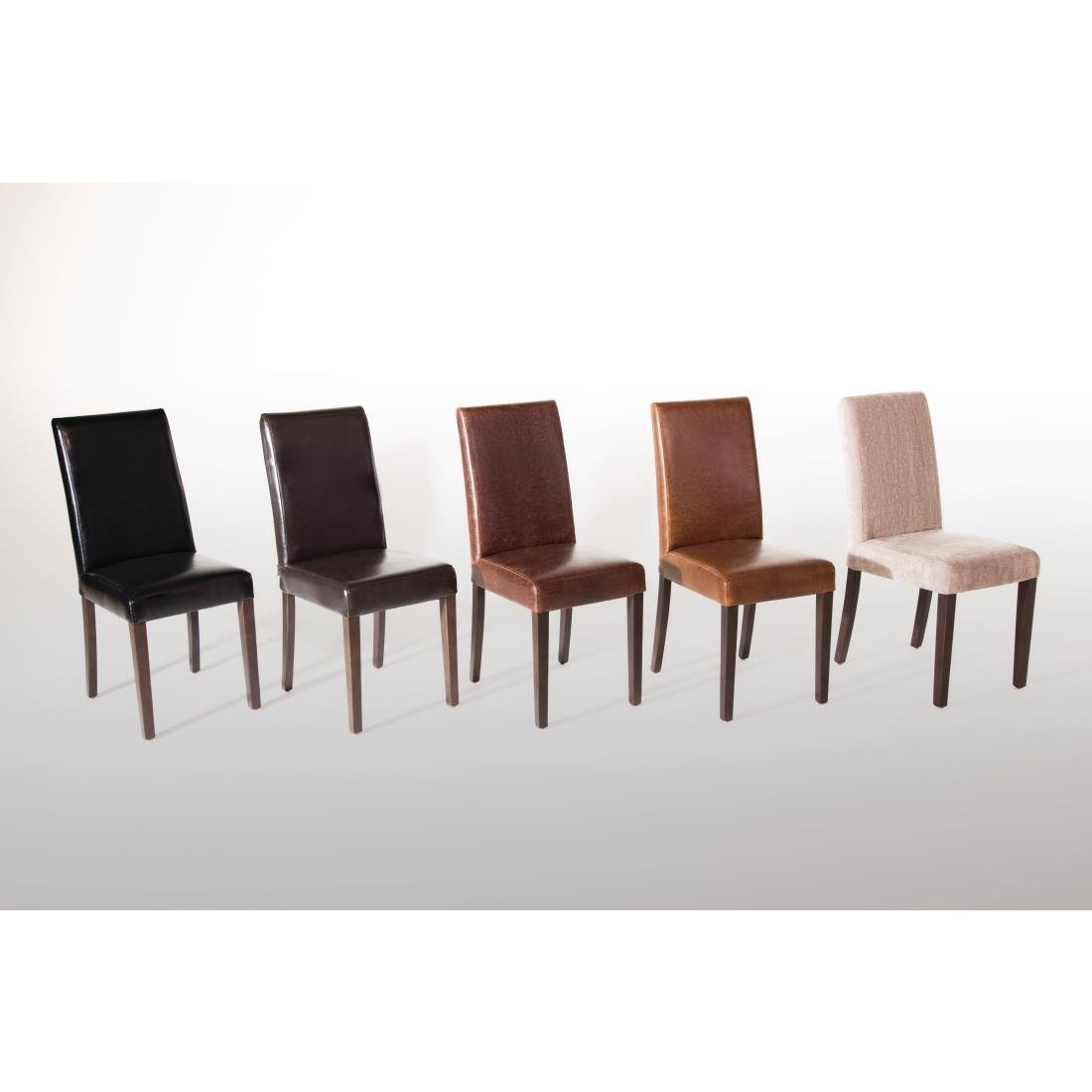 Bolero Faux Leather Dining Chairs Black (Pack of 2) - GF954