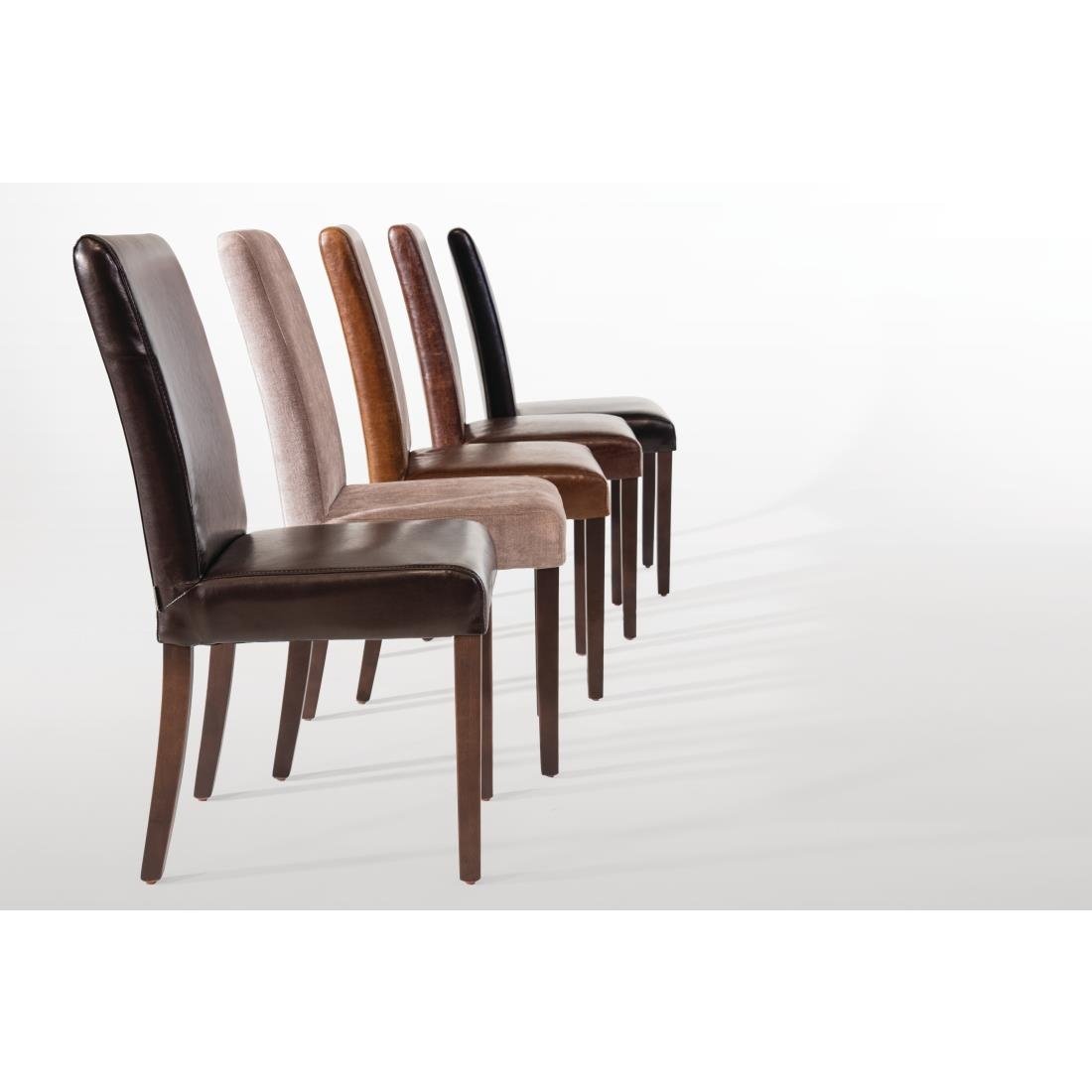 Bolero Faux Leather Dining Chairs Black (Pack of 2) - GF954