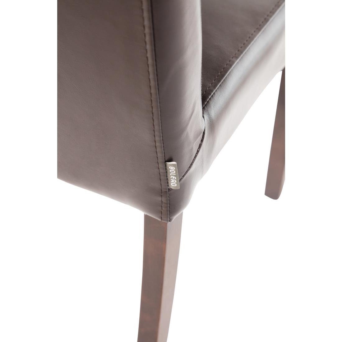 Bolero Faux Leather Dining Chairs Brown (Pack of 2) - GF955