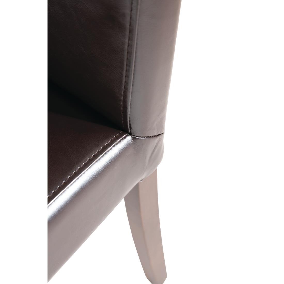 Bolero Faux Leather Dining Chairs Brown (Pack of 2) - GF955