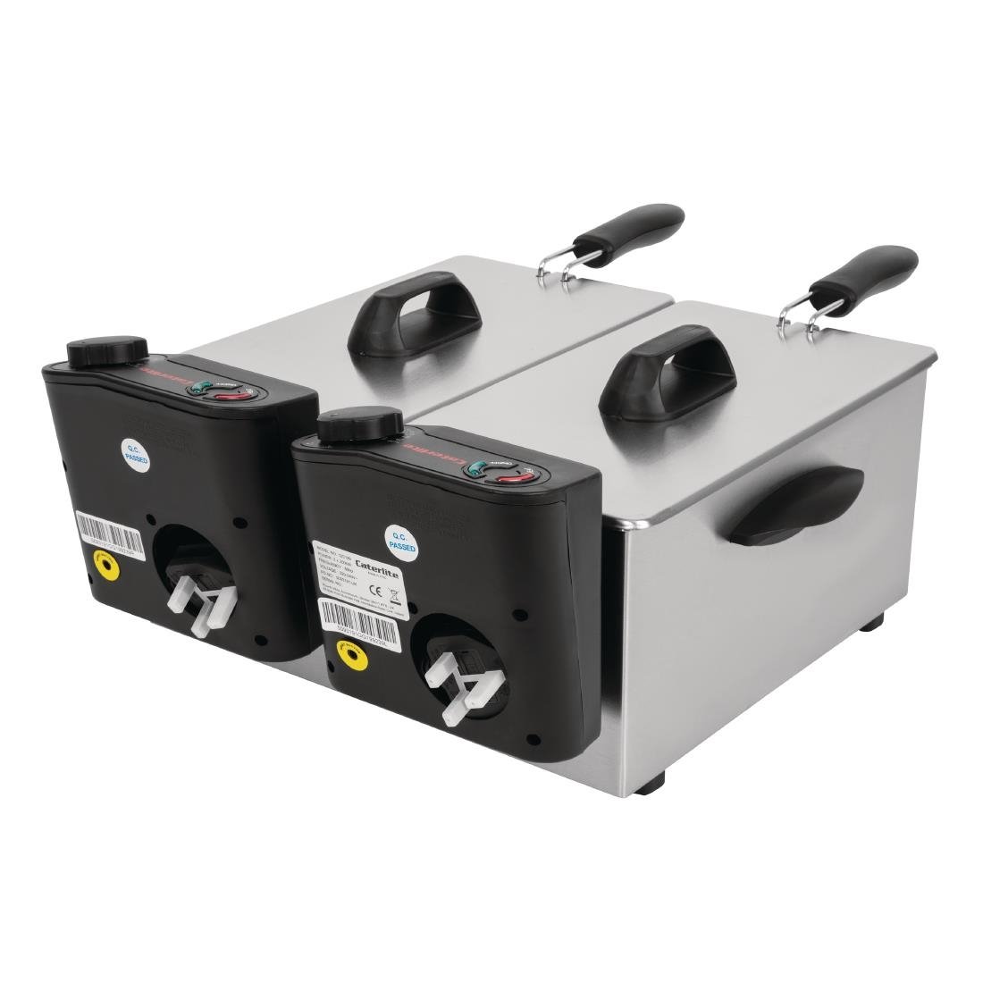 Caterlite Light Duty Twin Tank Twin Basket Countertop Fryer 2x 3.5Ltr - GG199-A