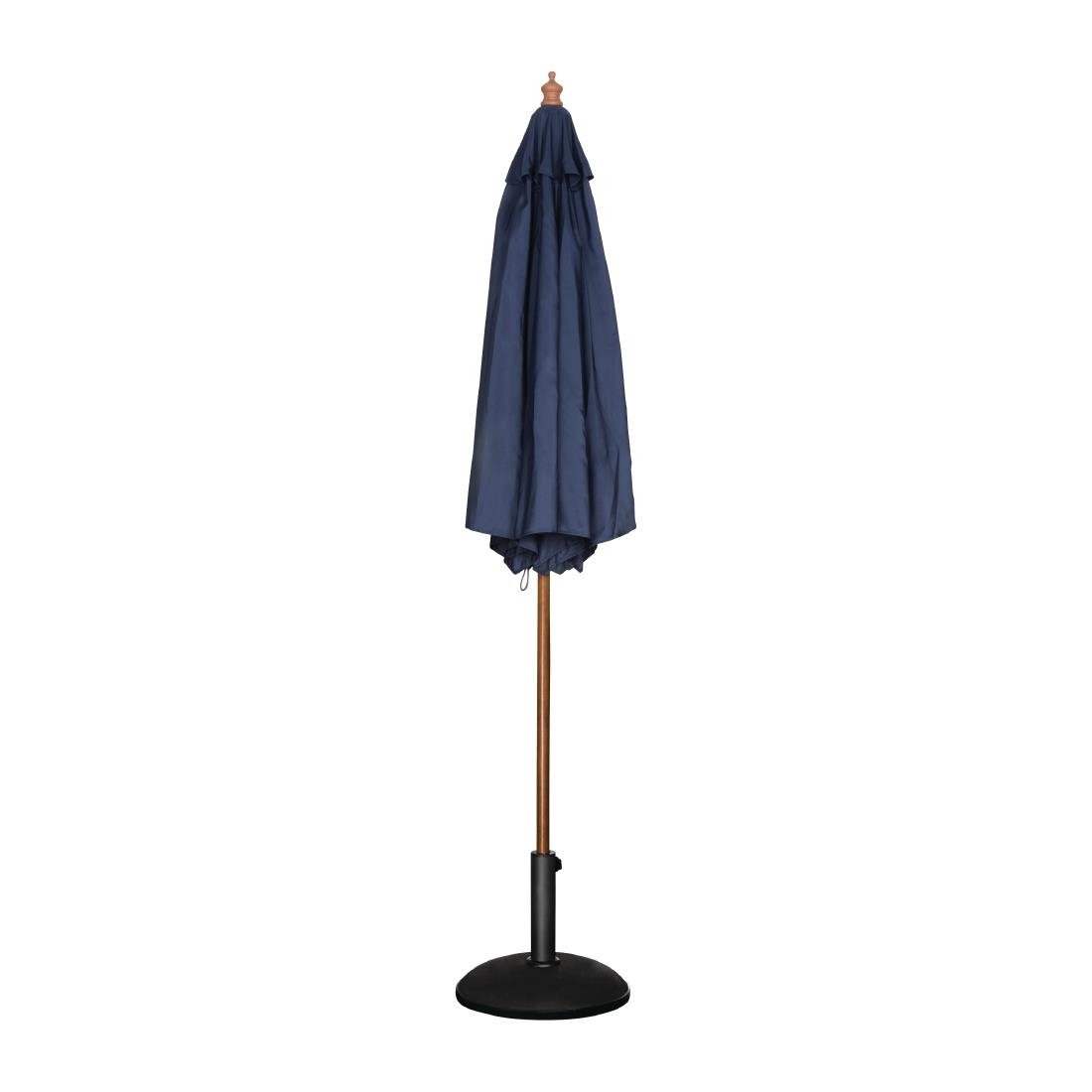 Bolero Round Outdoor Umbrella 2.5m Diameter Navy Blue - GG496