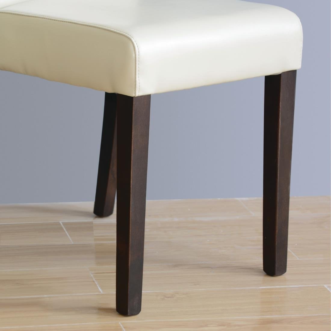 Bolero Faux Leather Dining Chairs Cream (Pack of 2) - GH444