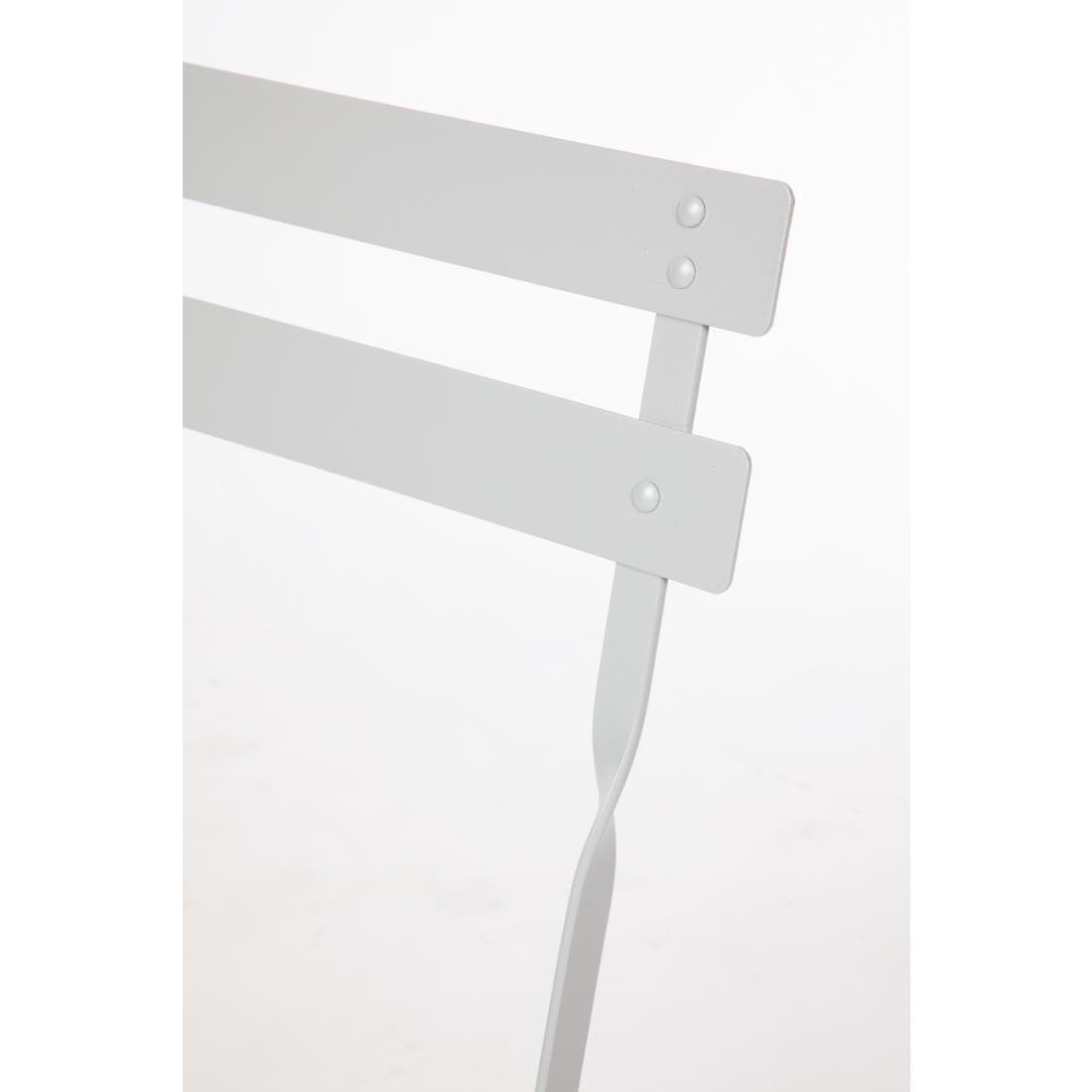 Bolero Grey Pavement Style Steel Folding Chairs (Pack of 2) - GH551
