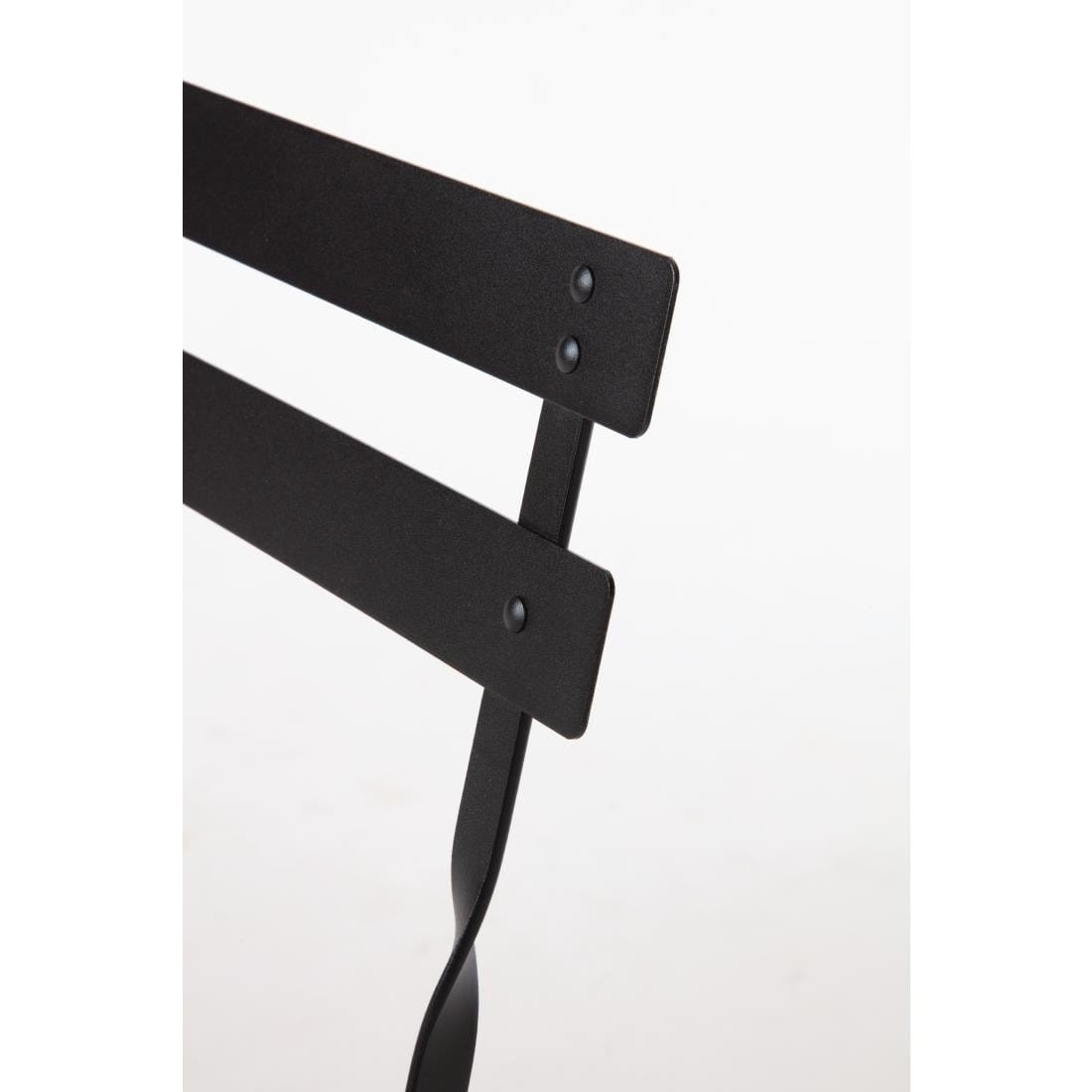 Bolero Black Pavement Style Steel Folding Chairs (Pack of 2) - GH553