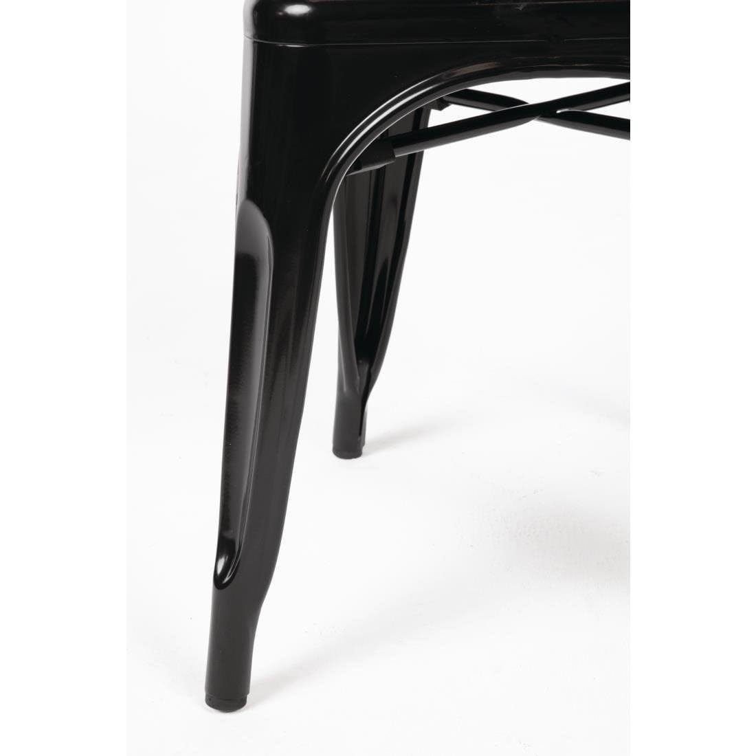 Bolero Black Steel Bistro Side Chair (Pack of 4) - GL331