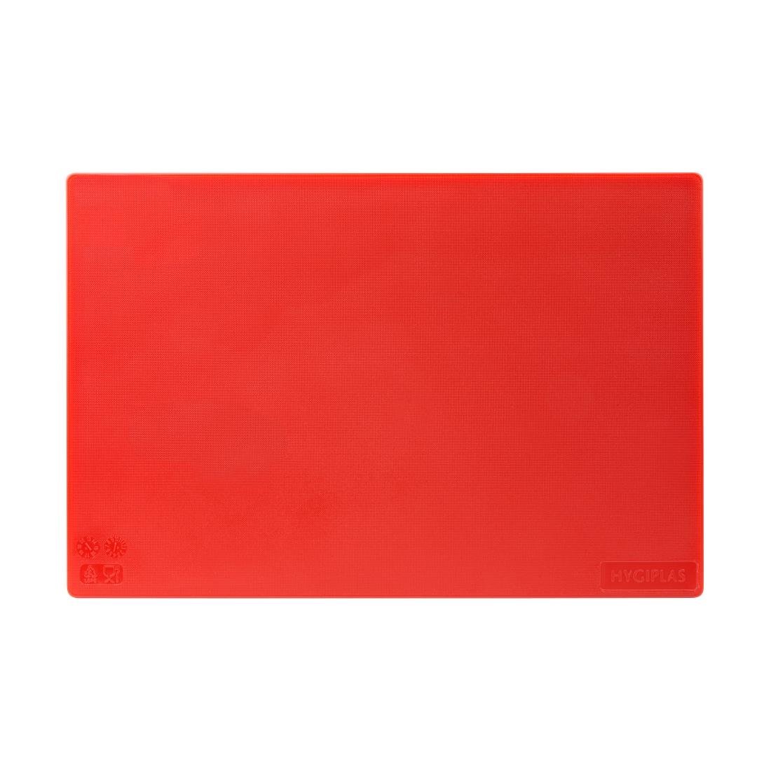Hygiplas Antibacterial Low Density Chopping Board Red - 450x300x10mm - HC859